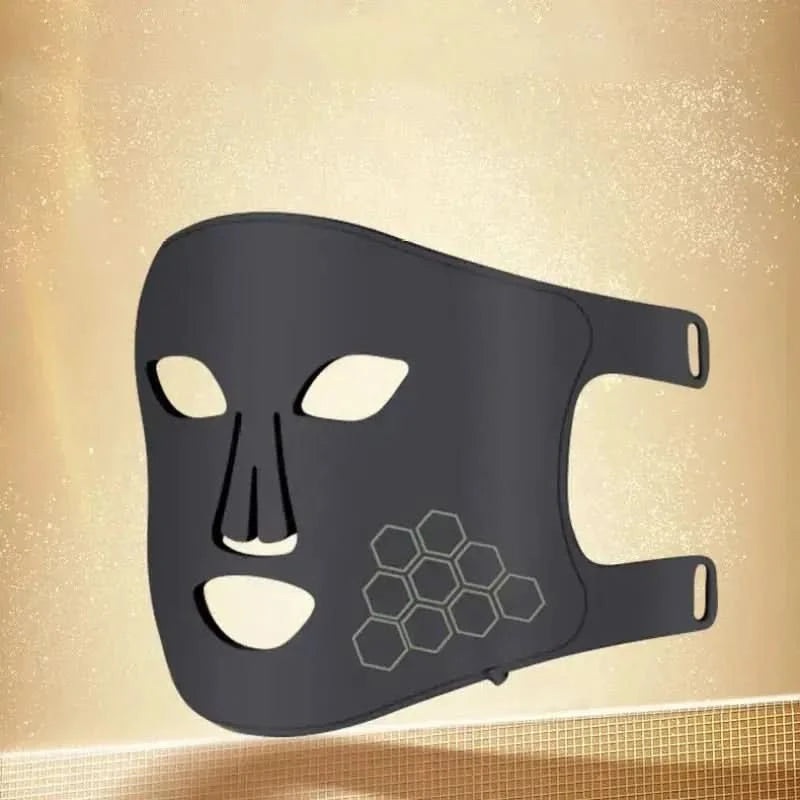 Beauty Mask Instrument Silicone LED with Four Color Light Therapy Infrared Light Black