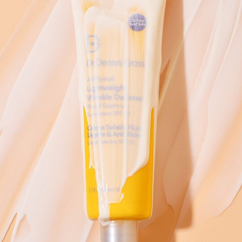 Dr. Dennis Gross Limited Edition All-Physical Lightweight Wrinkle Defense Broad Spectrum Sunscreen SPF 30  50ml | Mineral Sunscreen + Reusable Water Bottle
