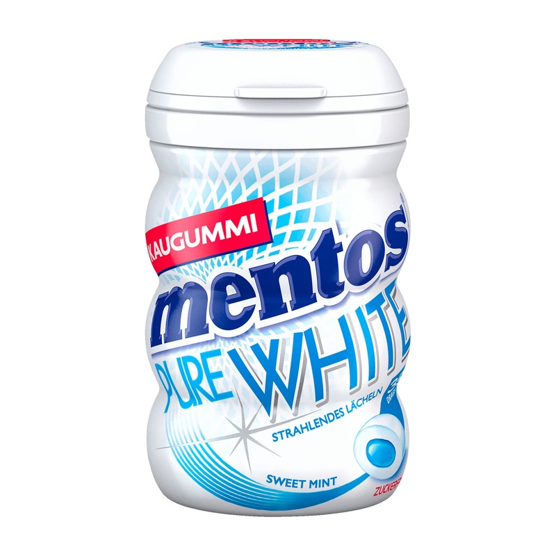 Mentos Pure White sweet mint sugar-free chewing gum, 35 Count