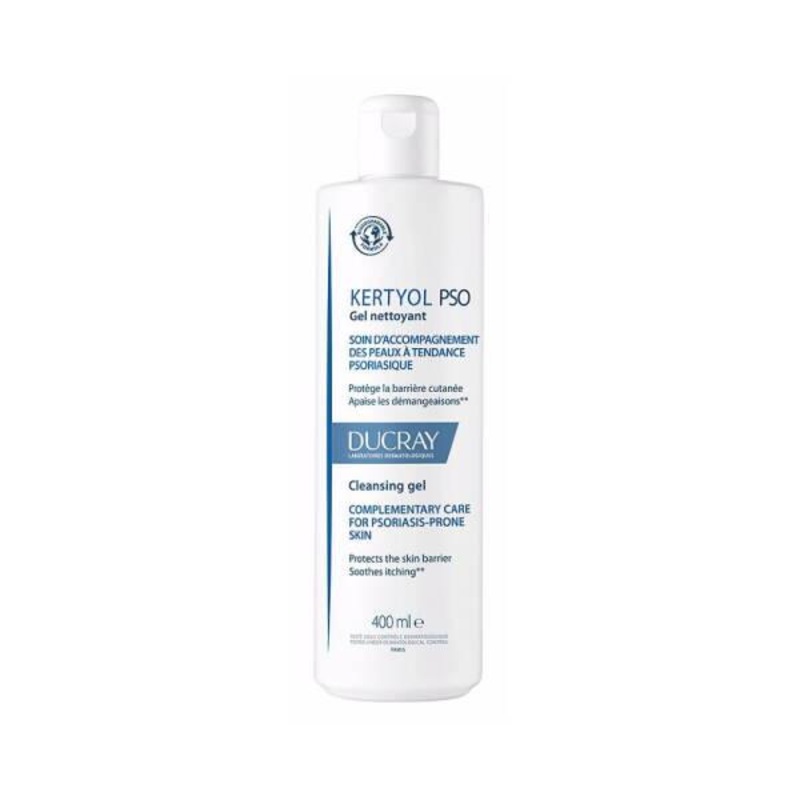 Ducray Kertyol PSO: Hydrating Cleansing Gel, Gentle Face & Body Wash for Dry, Sensitive Skin – Daily Moisturizing & Soothing, 400ml