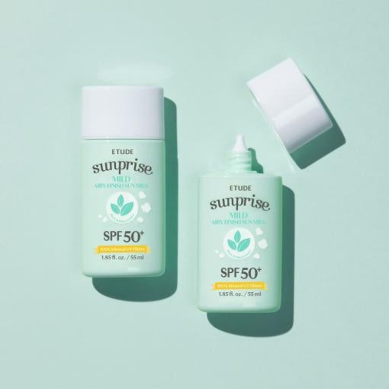 ETUDE Sunprise Mild Airy Finish Sun Milk SPF50+ PA++++  55ml | Lightweight Daily UV Protection for Sensitive Skin