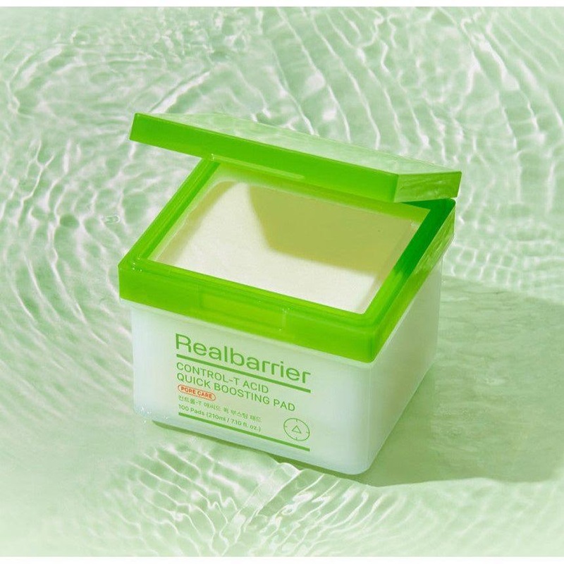 Real Barrier CONTROL-T Acid Quick Boosting Pad 210ml (100 Pads) | Pore-Tightening & Smoothing Treatment