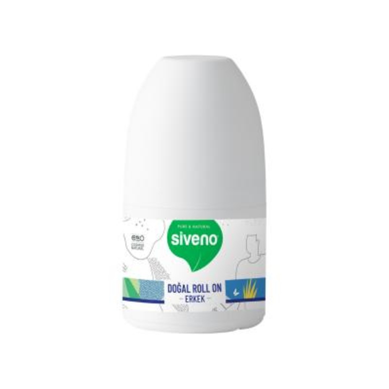 Siveno Natural Roll-on Deodorant for Men – Aluminum-Free, Sensitive Skin Protection, Organic Aloe Vera, Travel-Friendly 1.69 fl oz