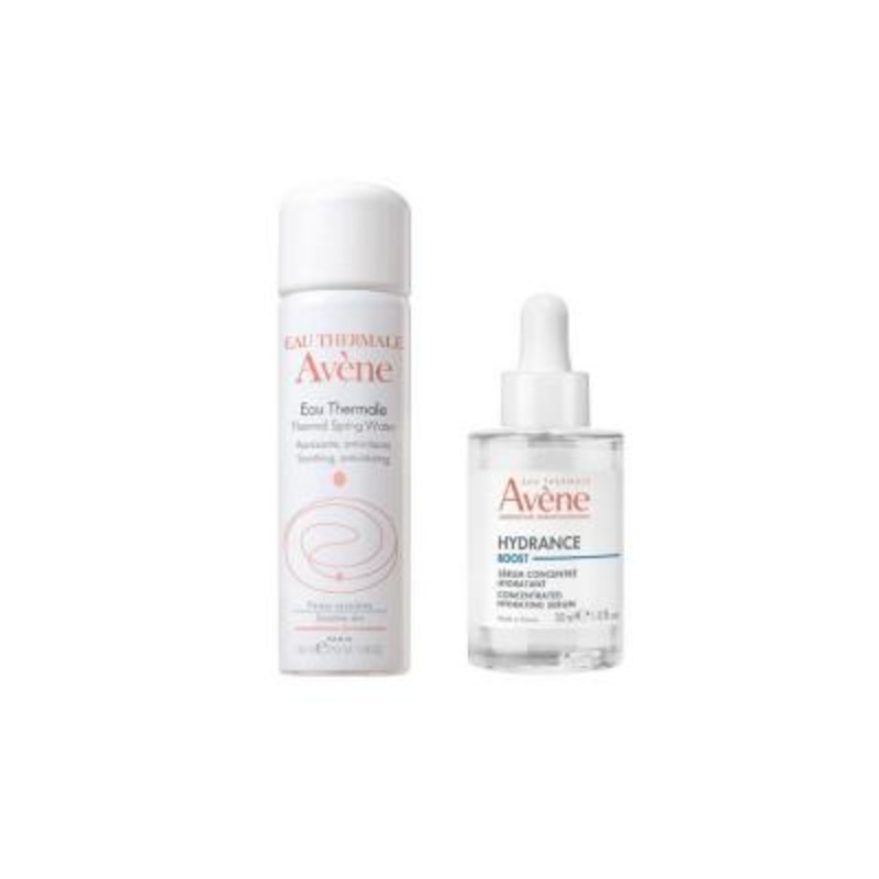 Avene Hydrance Boost: Hydrating Serum & Thermal Water Set – Intense Moisture, Soothes Sensitive Skin, Hyaluronic Acid, Dry Skin Relief
