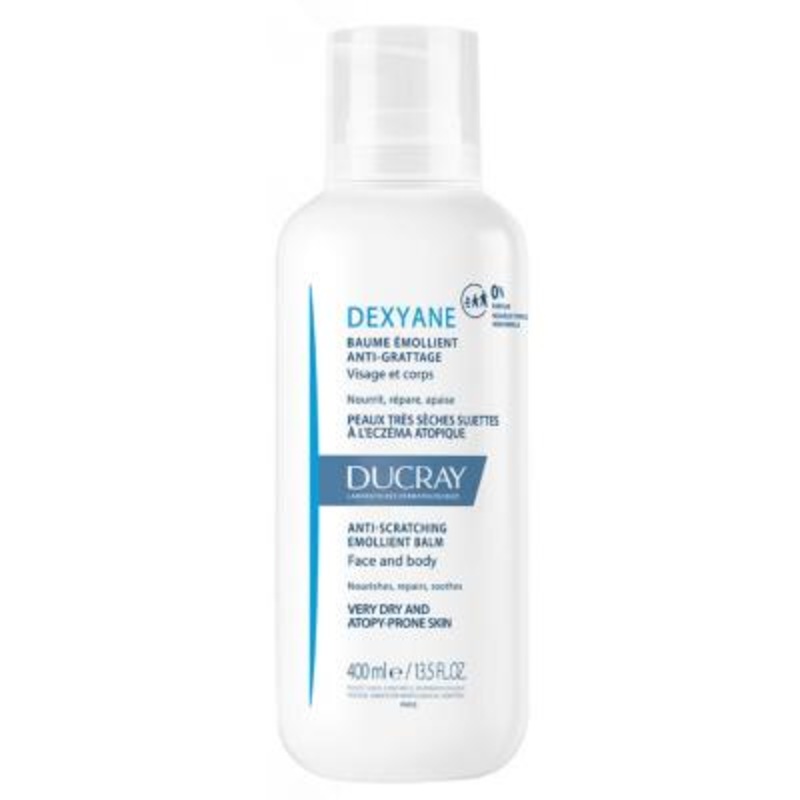 Ducray Dexyane Anti-Scratching Emollient Balm – Gentle, Moisturizing Relief for Dry, Sensitive Skin – 13.53 fl oz