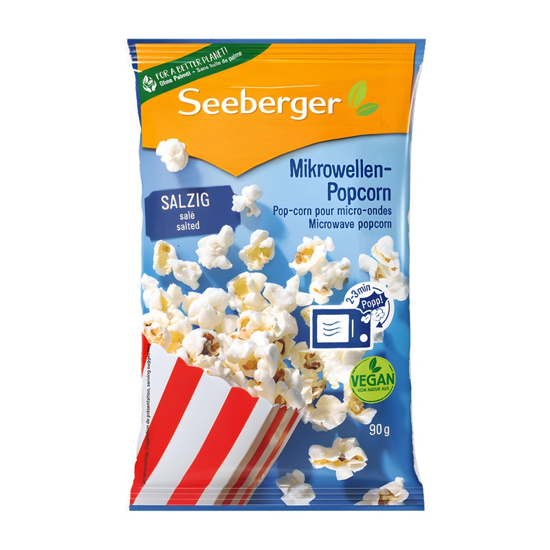 Seeberger Microwave Popcorn Salted, 90 g