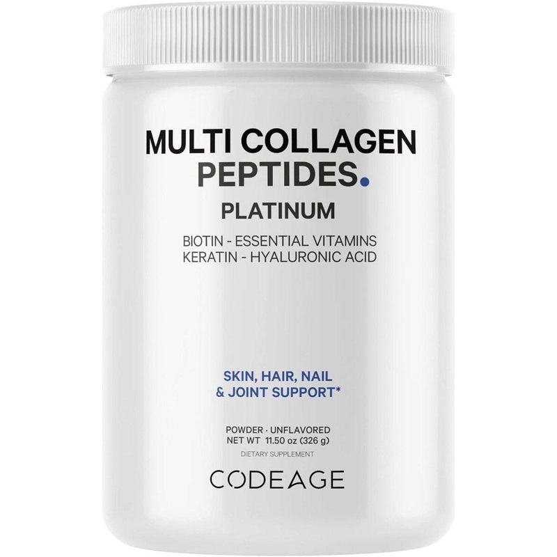 Codeage Multi Collagen Peptides Platinum Edition  567g | 5 Collagen Types + Biotin, Hyaluronic Acid & Vitamins for Skin, Hair, Nails & Joints