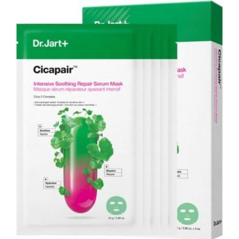 Dr.Jart+ Cicapair Sensitive Skin Serum Face Mask (5 Sheets) | Redness Relief & Instant Soothing