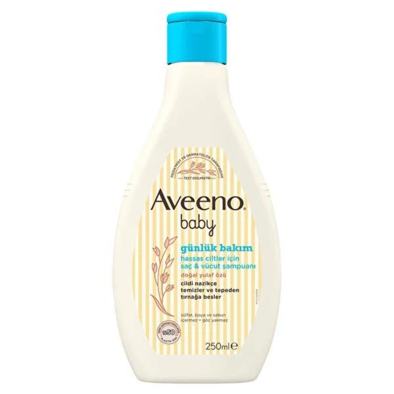 Aveeno Baby Shampoo: Tear-Free, Gentle & Natural Oat Extract Formula for Sensitive Skin – Sulfate & Dye Free, 8.45 fl oz