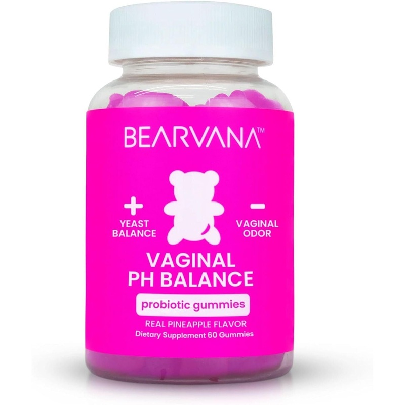 BEARVANA Vaginal pH Balance Probiotic Gummies  Pineapple Flavor, 60 Vegan Gummies | Feminine Freshness, Gut & Immune Support