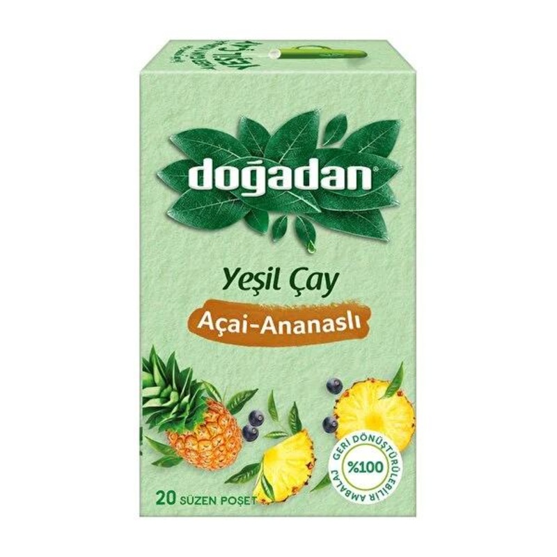 Do_adan Aai & Pineapple Green Tea: Antioxidant Rich, Naturally Sweetened with Stevia, Refreshing Herbal Tea for Health & Wellness (20 Count)