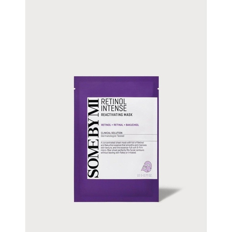 SOME BY MI Retinol Intense Reactivating Mask  22g x 5 Sheets | Firming & Hydrating Anti-Ageing Sheet Mask Set
