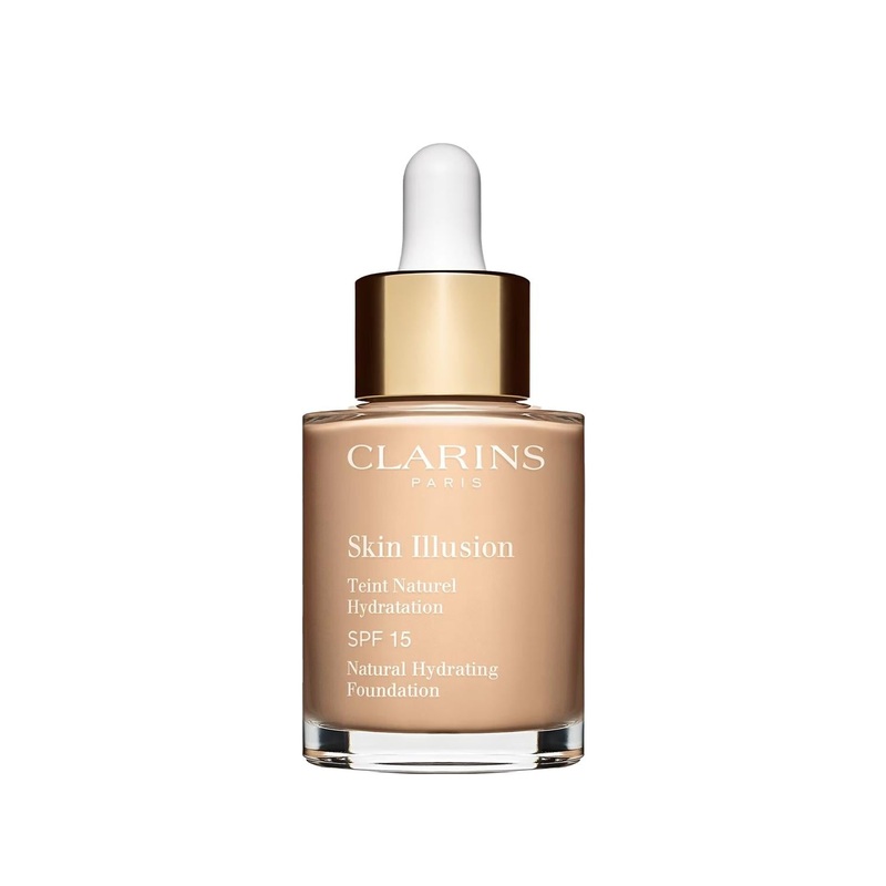 Clarins Skin Illusion SPF 15 Hydrating Liquid Foundation: Natural, Light Coverage, Sun Protection Shade 105