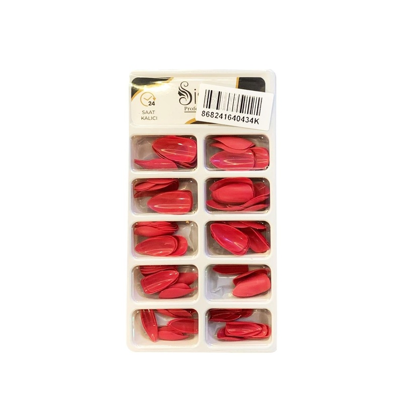Sisa Professional Red Plastic Artificial Nail Tips for Nail Enhancement