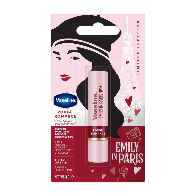 Vaseline x Emily in Paris rouge romance tinted lip balm, 3 g