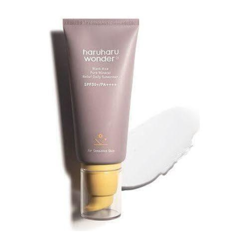 haruharu wonder Black Rice Pure Mineral Relief Daily Sunscreen  50ml | Gentle SPF50+ PA++++ Protection for Sensitive Skin