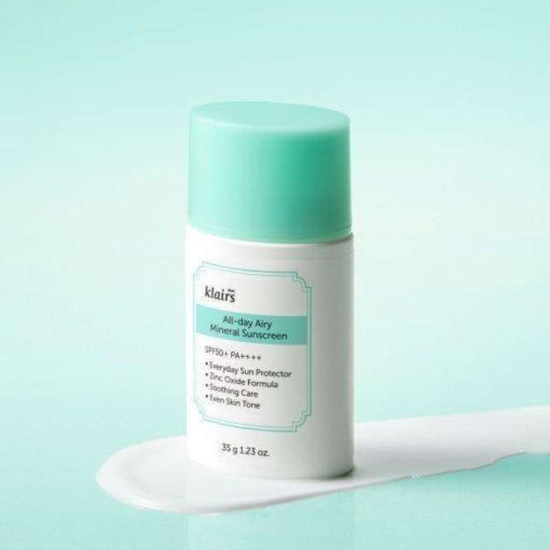 KLAIRS All-day Airy Mineral Sunscreen SPF50+ PA++++  50ml | Lightweight & Non-Irritating Daily UV Protection