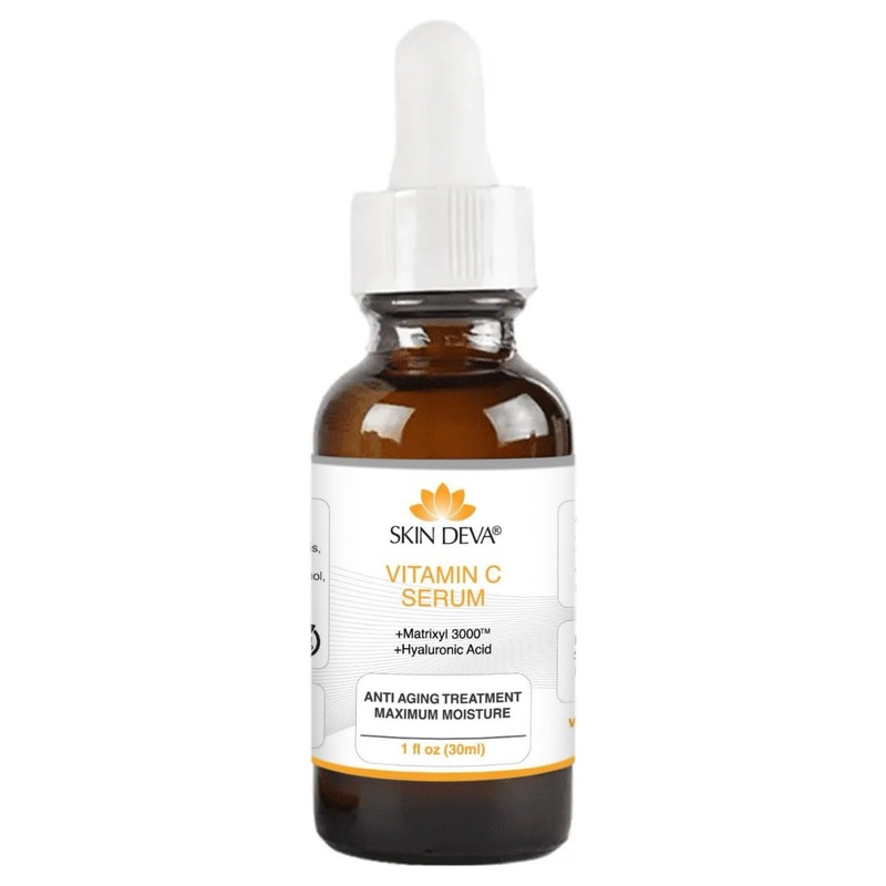 SKIN DEVA Vitamin C Serum + Matrixyl 3000 + Hyaluronic Acid  30ml | Brightening, Anti-Wrinkle & Hydrating