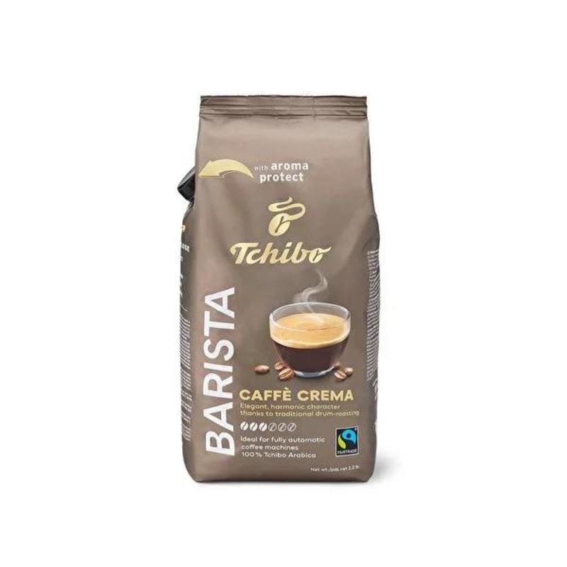 Tchibo Barista Caff Crema Coffee Beans: 100% Arabica Whole Bean, Sustainably Sourced, Drum Roasted – Perfect for Automatic Coffee Machines