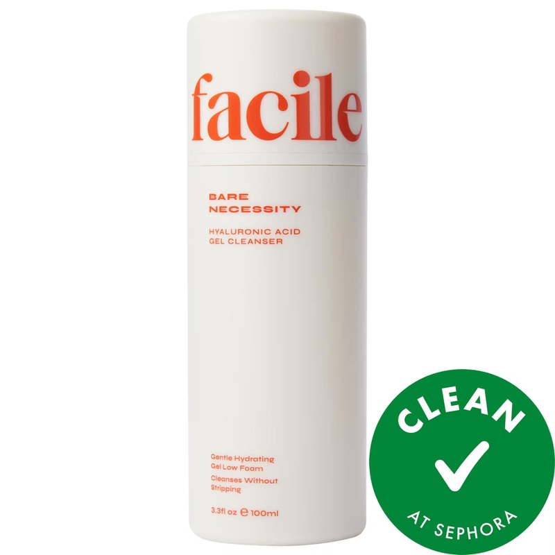 Bare Necessity: Hyaluronic Acid Gentle Facial Cleanser – Hydrating, Vegan, Cruelty-Free for Dry & Sensitive Skin – Makeup Removing & pH Balanced
