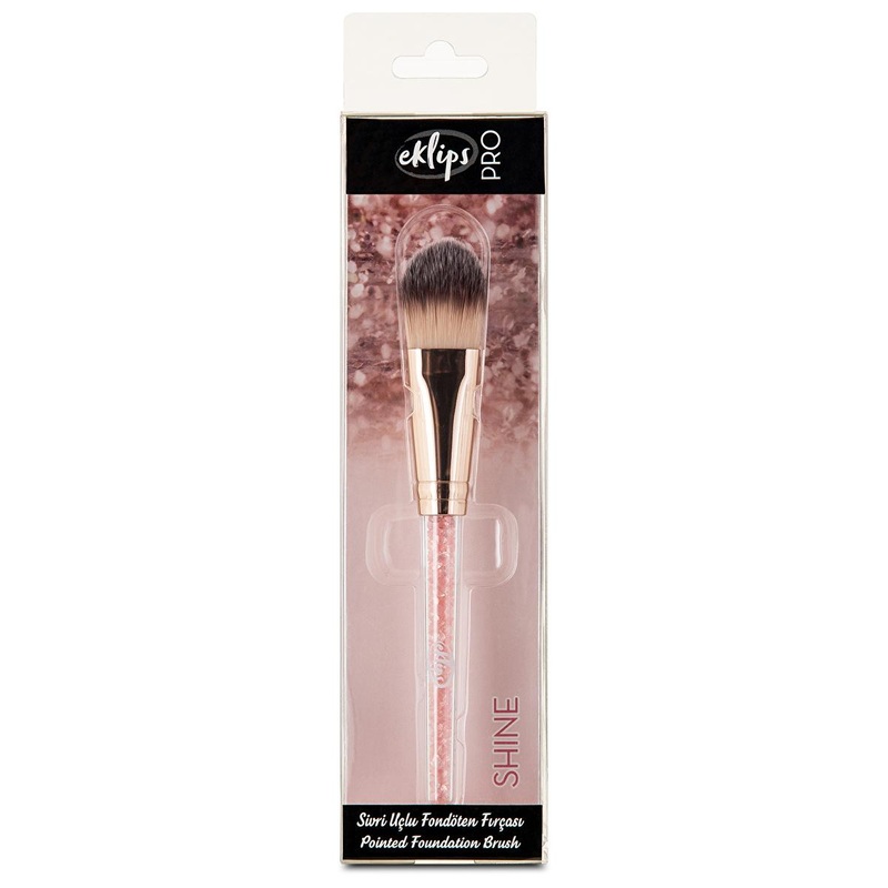 Eklips Pro Shine: Tapered Foundation Brush for Flawless Makeup – Precise Application, Blending, and Full Coverage