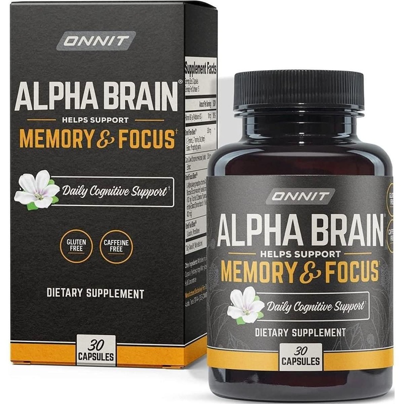 Onnit Alpha Brain Memory & Focus  30 Capsules | Nootropic Supplement for Enhanced Cognitive Function