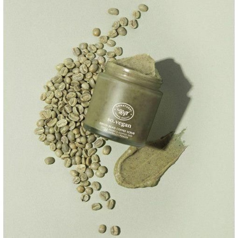 so natural So Vegan Green Bean Coffee Scrub  105ml | Deep-Cleansing Body Scrub with Green Bean & Coffee Extracts