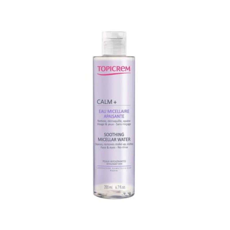 Topicrem Calm+ Micellar Water: Gentle Makeup Remover & Soothing Cleanser for Sensitive Skin – Hydrating, Fragrance-Free, 6.76 fl oz