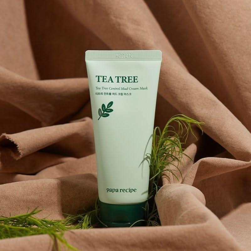 papa recipe Tea Tree Control Mud Cream Mask  100ml | Calming Detox & Gentle Exfoliation for Sensitive Skin