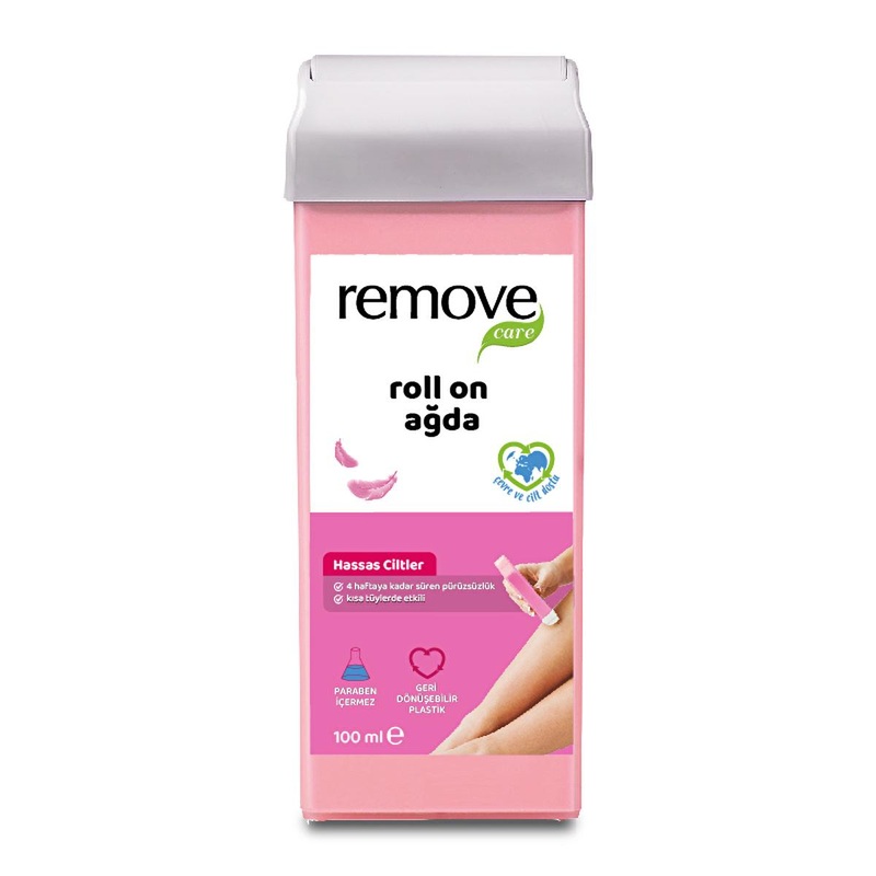 Remove Care Roll-On Wax: Sensitive Skin Formula, Natural Pine Resin, Painless Hair Removal, At-Home Waxing Kit – 100ml
