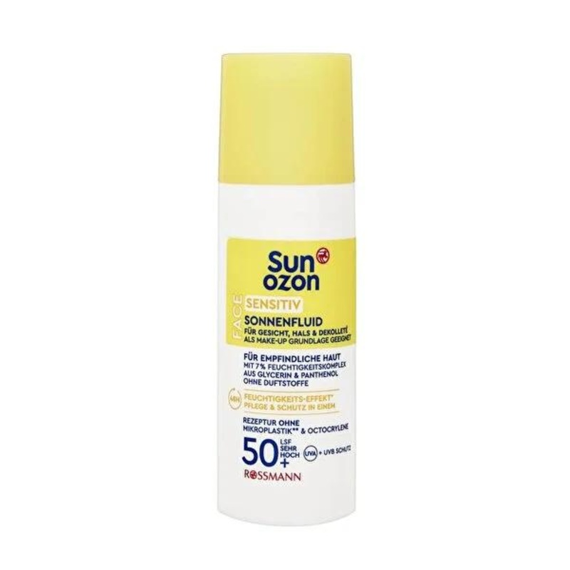 Sunozon Face Cream SPF 50+ for Sensitive Skin – Vegan, Dermatologically Approved Moisturizer