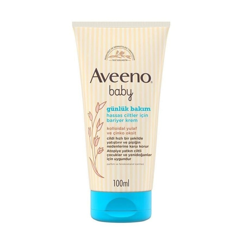 Aveeno Baby Barrier Cream for Sensitive Skin – 3.38 fl oz, Fragrance-Free, Soothing Diaper Rash Relief