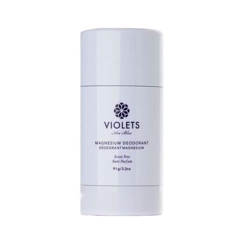 Violets Are Blue Magnesium Deodorant  90g | Clean, Unscented Protection for All-Day Odour Control 91 g | 3.2 oz