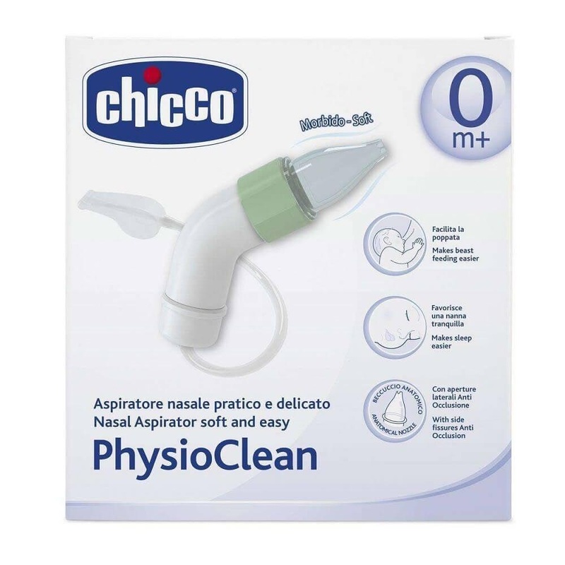 Chicco PhysioClean Nasal Aspirator for Baby – Gentle & Effective Nasal Congestion Relief for Newborns & Infants