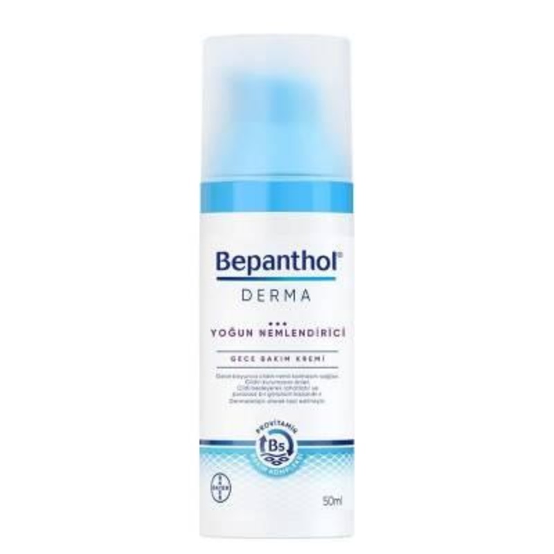 Bepanthol Derma: Intense Hydrating Night Face Cream – Dry, Sensitive Skin Repair & Regeneration – Paraben-Free, Dermatological Skincare