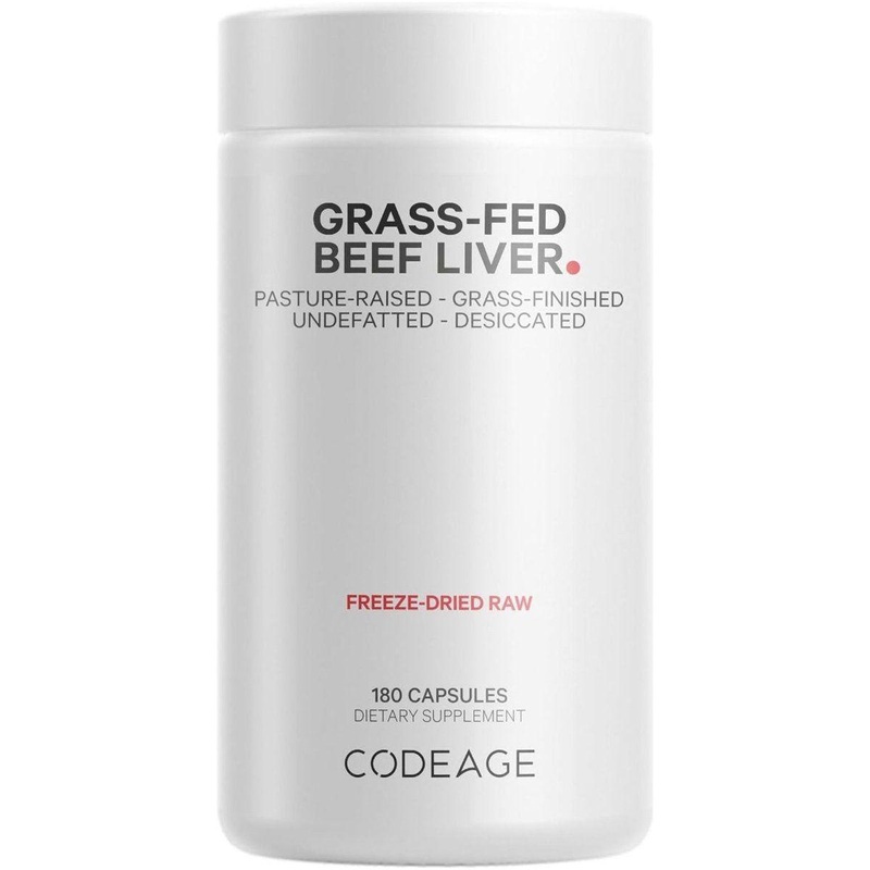 Codeage Grass-Fed Beef Liver Supplement  3,000 mg, 180 Capsules, Freeze-Dried, Non-GMO, Hormone-Free 1