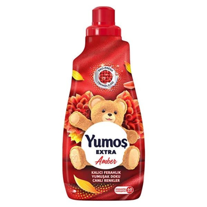 Yumo_ Extra Amber Concentrated Fabric Softener: Long Lasting Freshness, Color & Fabric Protection | 1440ml (~48.6 fl oz)
