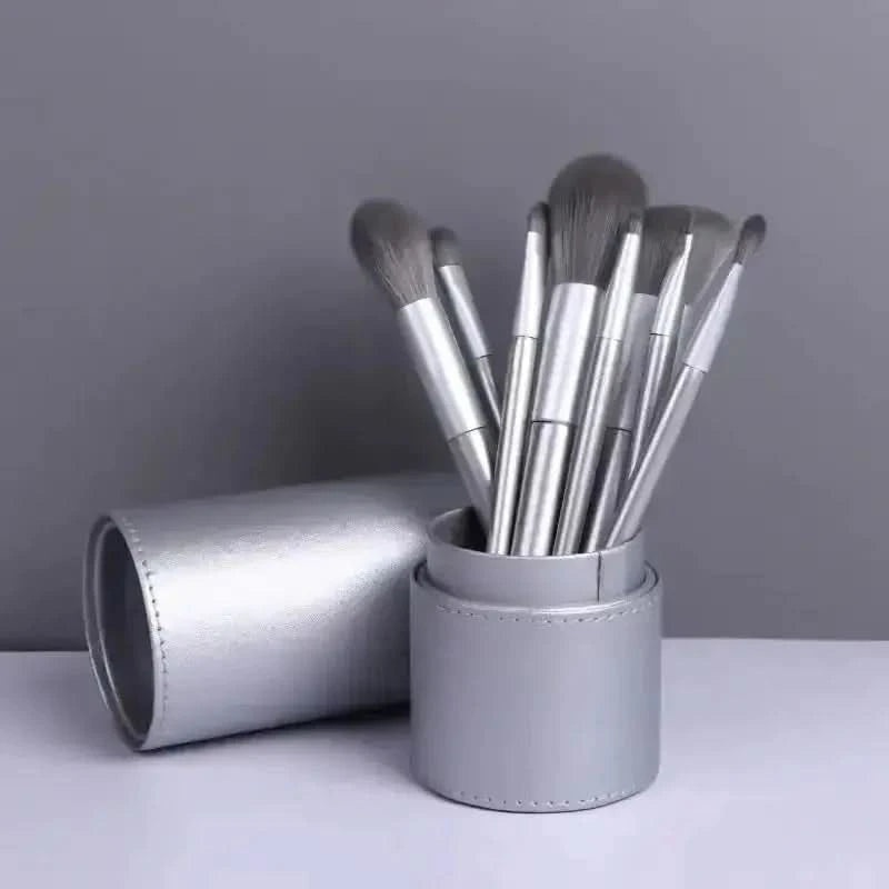 Belle&Rose Grey Wolf Brush Set | Luxe Grey-Handled Makeup Brushes for Flawless Precision