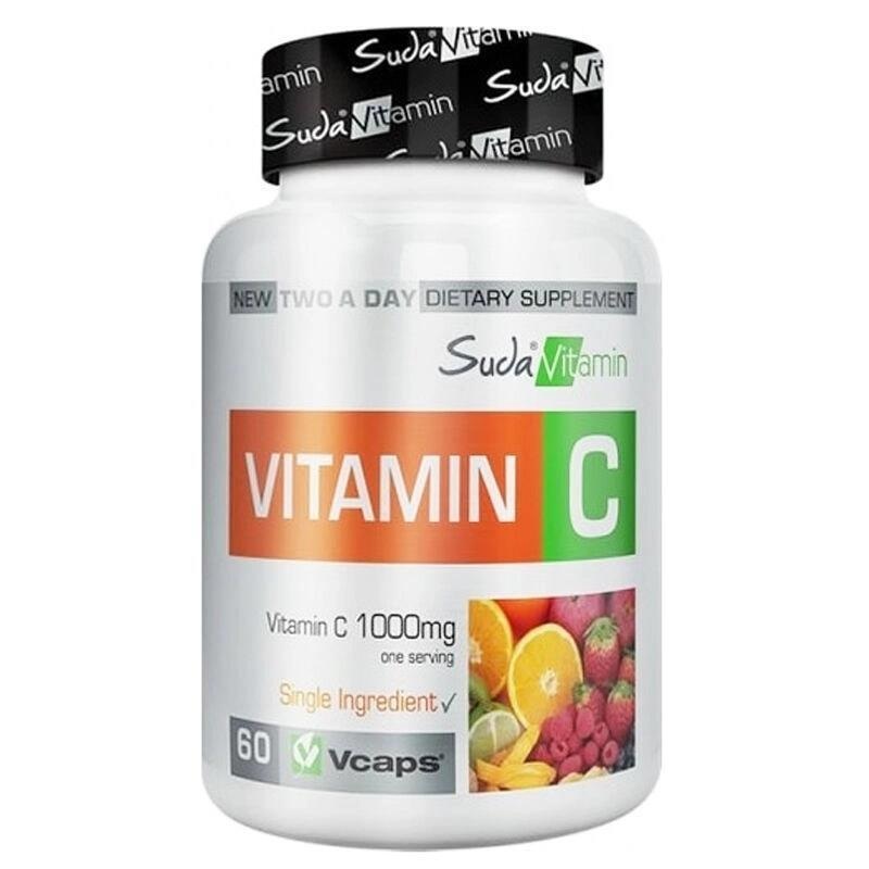 Suda Vitamin C 1000mg – 60 Capsules for Powerful Immune Support | High Potency Ascorbic Acid Supplement