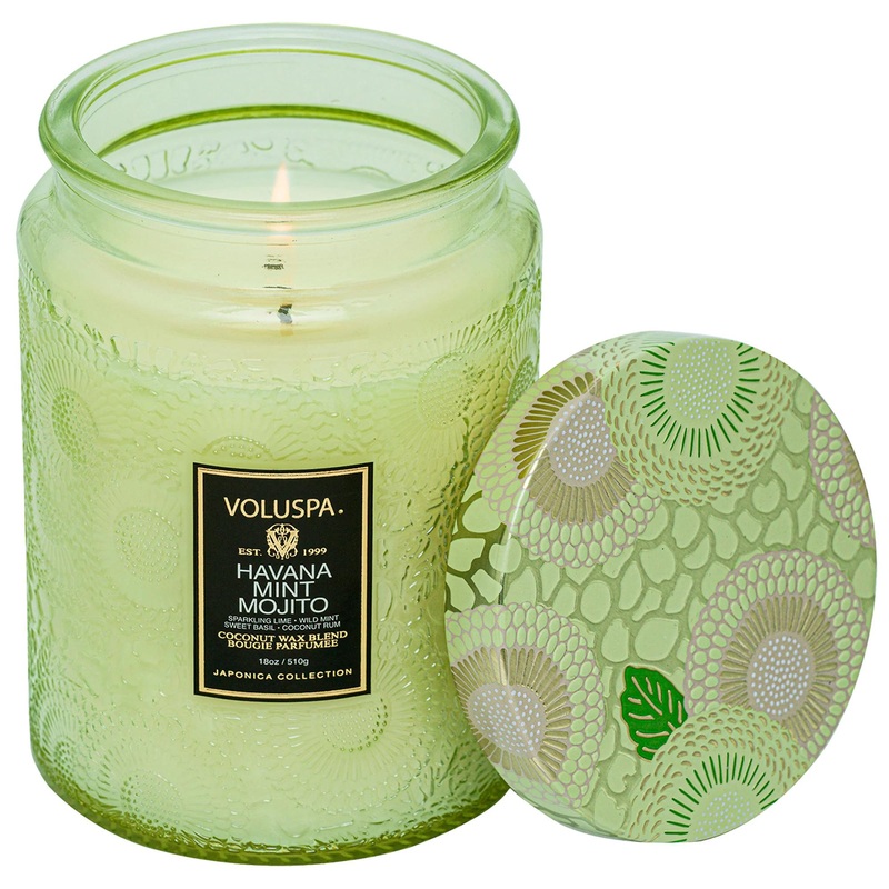Voluspa Havana Mint Mojito Scented Candle: Refreshing Coconut Wax Candle | Long Burning Aromatherapy Home Fragrance & Gift Candle