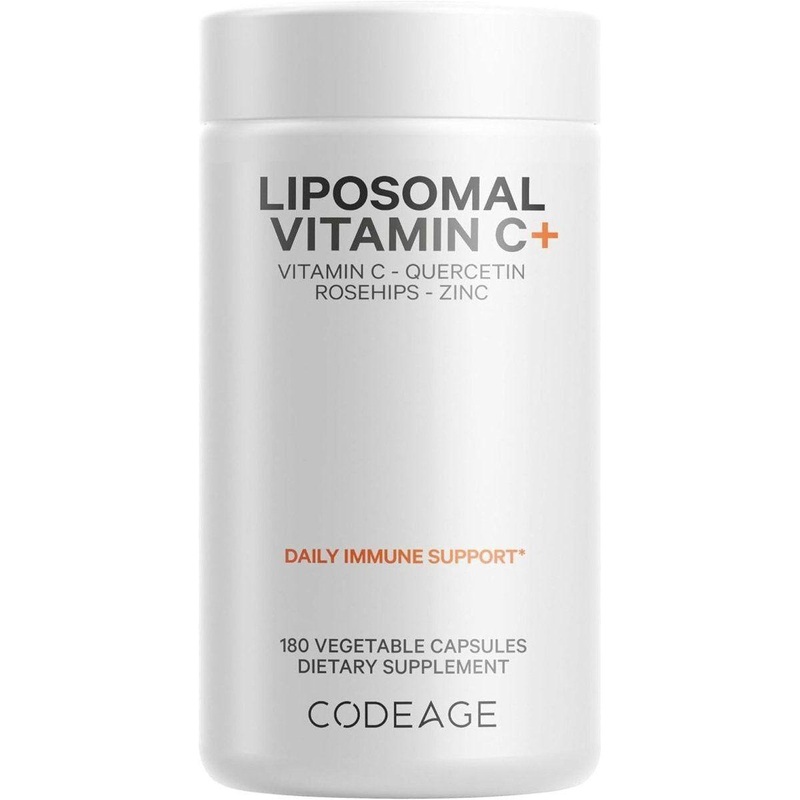 Codeage Liposomal Vitamin C+  180 Vegan Capsules | 1,500mg Vitamin C with Zinc, Elderberry, Quercetin & Bioflavonoids 1