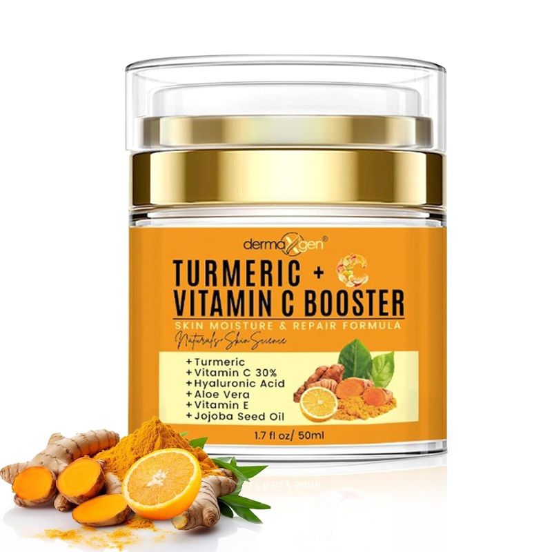 DERMAXGEN Turmeric + Vitamin C Booster  50ml | Brightening, Hydrating & Anti-Aging Cream Turmeric Booster Cream