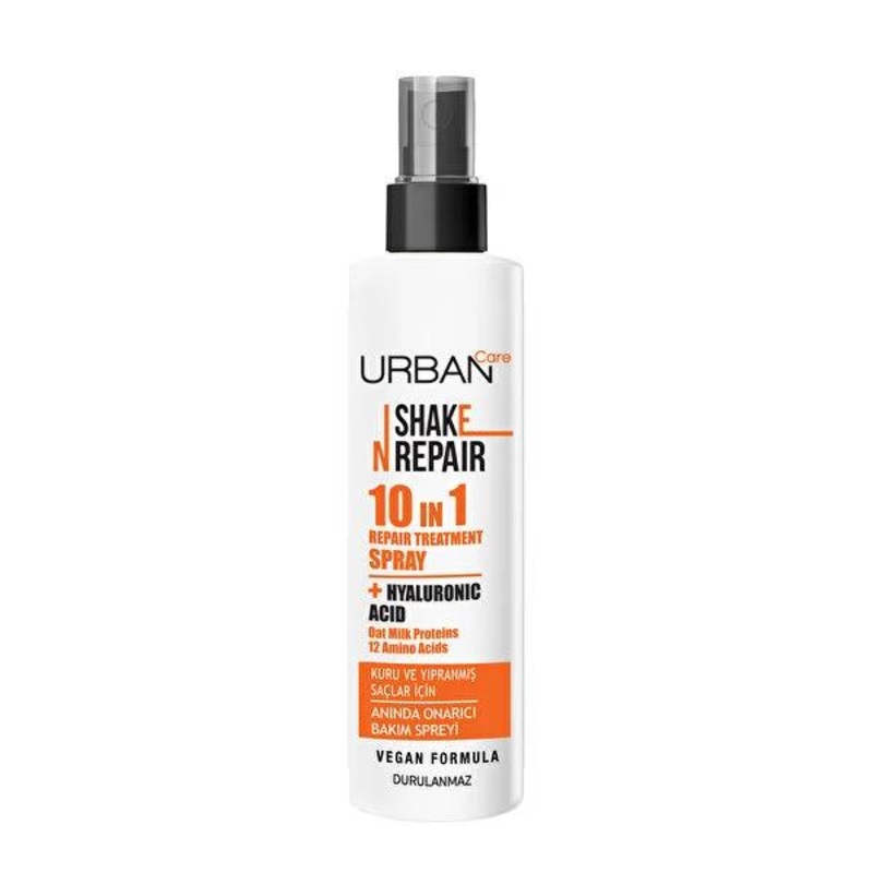 Urban Care Shake N Repair 10-in-1 Hair Care Spray: Heat Protection, Frizz Control & Deep Hydration for Dry, Damaged Hair – Vegan Formula