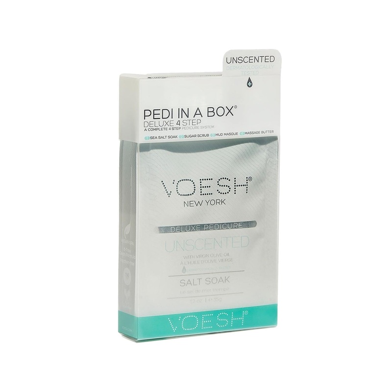 Voesh New York Deluxe Pedicure Kit – 4-Step At-Home Fragrance-Free Pedicure Set for Sensitive Skin