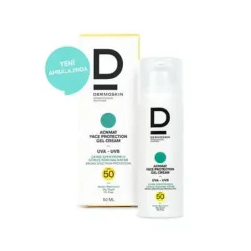 Dermoskin Acne Mat Face Protection Gel Cream Spf50+ – Non-Comedogenic Sunscreen with Moisturizing Benefits