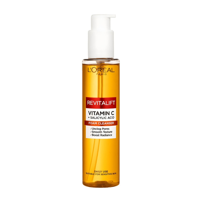 Loreal Paris Revitalift vitamin c + salicylic acid foam cleanser, 150 mL