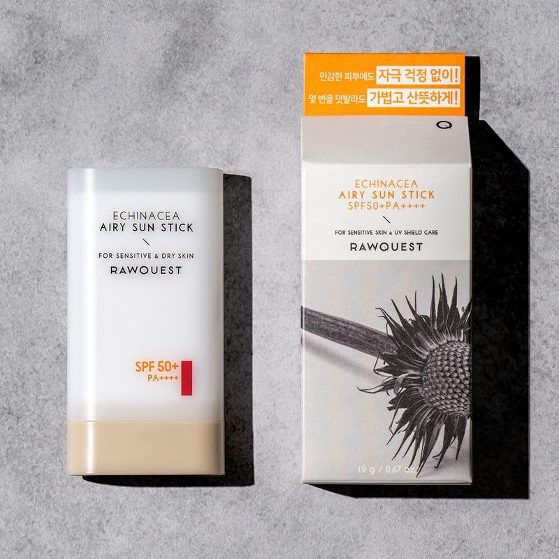 RAWQUEST Echinacea Airy Sun Stick SPF50+ PA++++  19g | Lightweight, Non-Sticky Sun Protection