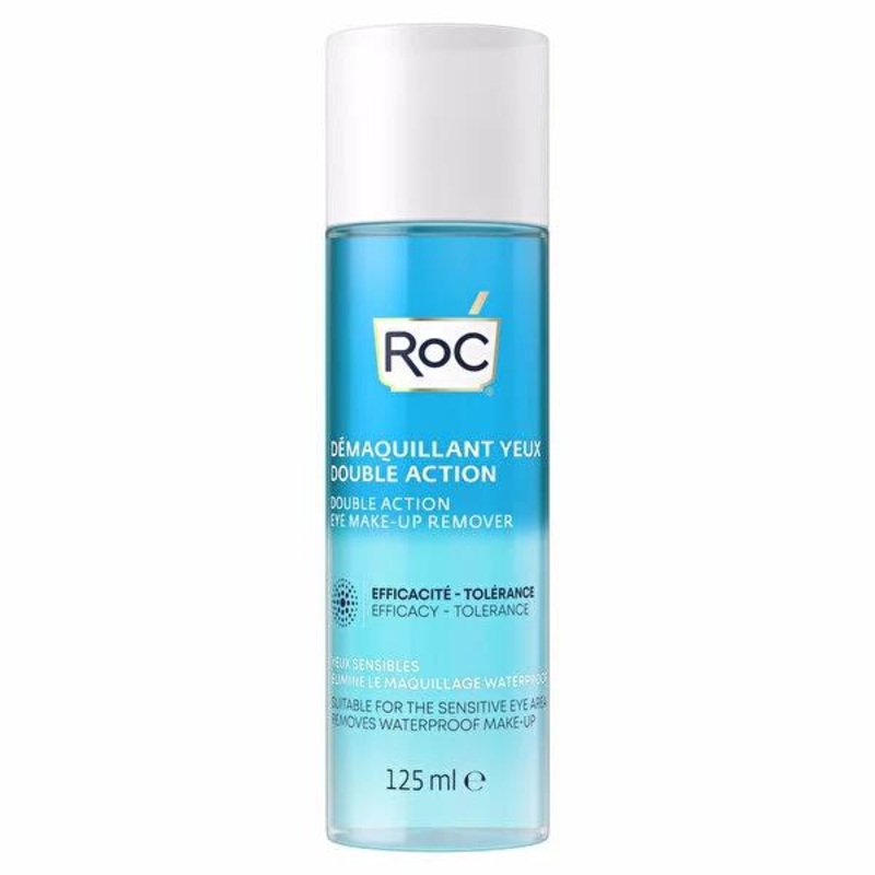 Roc Dual Action Eye Makeup Remover – Waterproof & Gentle Oil and Water Formula – 125ml Cleanser