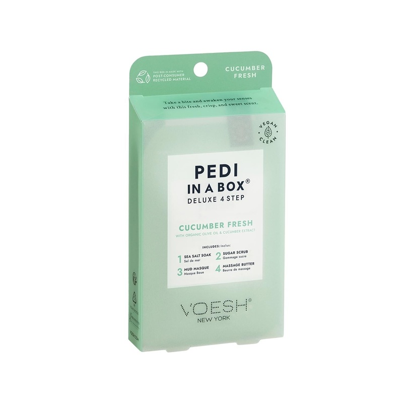 Voesh New York Deluxe Pedicure Kit – 4-Step At-Home Pedicure Set with Cucumber