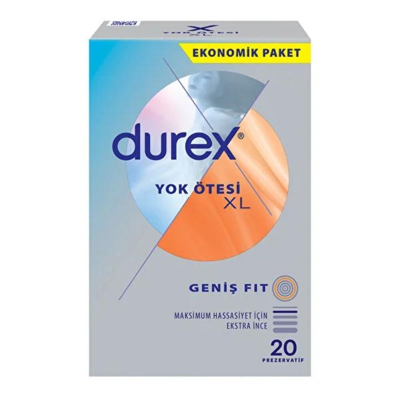 Durex XL Condoms – Extra Lubricated, Natural Rubber Latex for Enhanced Sensitivity – Safe Sex Products
